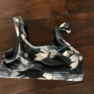 Old Navy Black with floral girls bra top size child 8